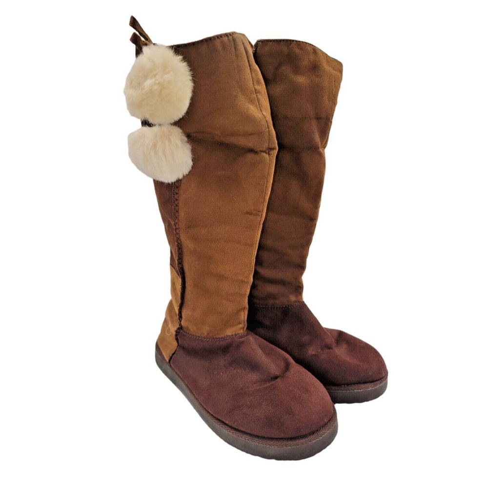 Airwalk Women's Boots Brown‎ Faux Fur Suede Winter Knee High Booties Size 9